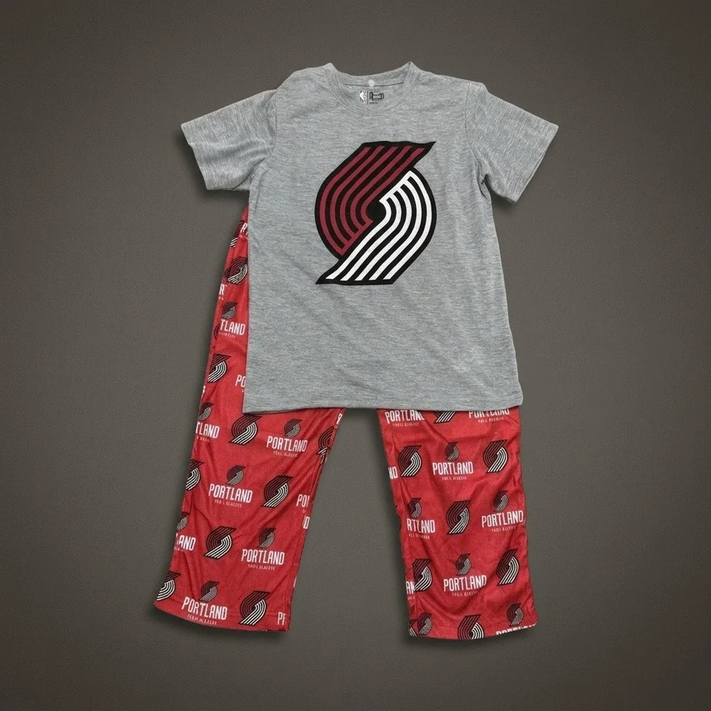 NWT Ultra Game NBA Portland Trail Blazers Youth Boys Pajama Set Large 10-12
